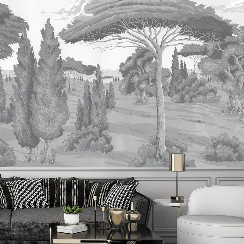 法国原装进口定制壁画 Sovana Grisaille 法式轻奢 卧室沙发背景,家装主材,定制壁画,淘宝优惠券,粉丝福利购,淘宝优惠卷