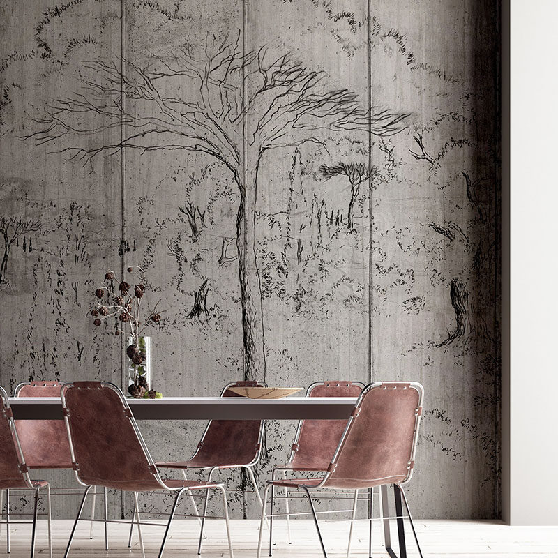 法国进口正品定制壁画Sovana Concrete现代法式美式轻奢树林墙纸,家装主材,定制壁画,淘宝优惠券,粉丝福利购,淘宝优惠卷