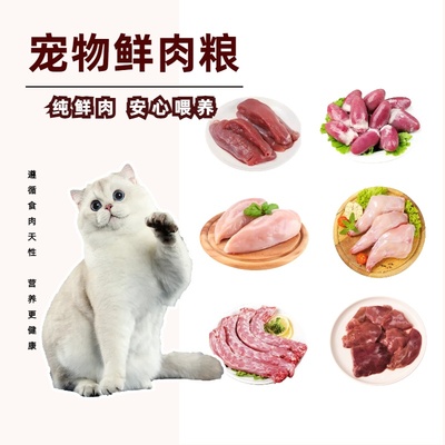 猫狗冷冻鲜肉鸡胸鸭胸内脏鲜肉