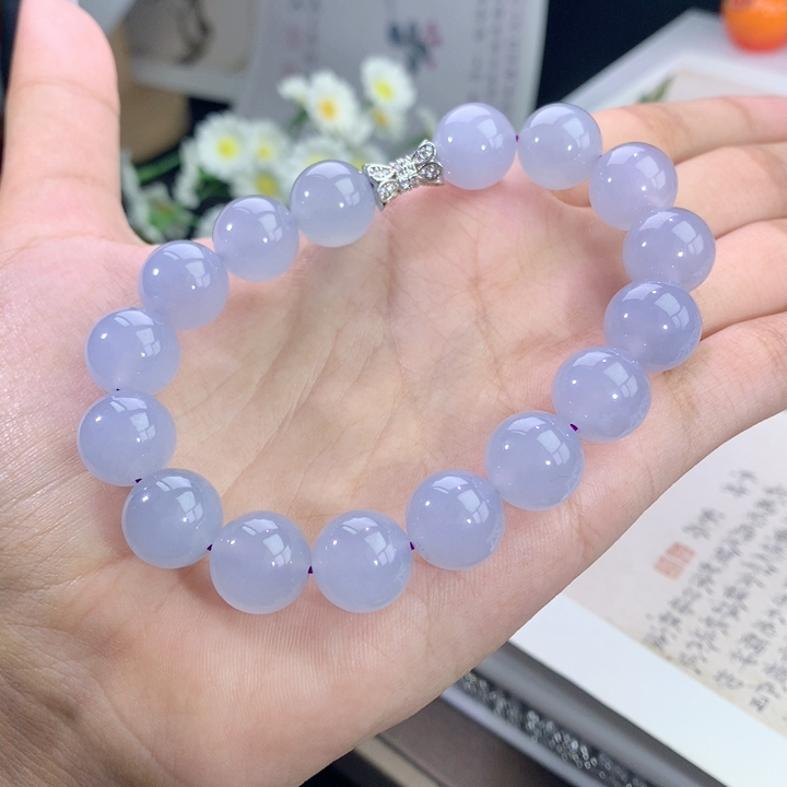 翡翠冰紫罗兰手串