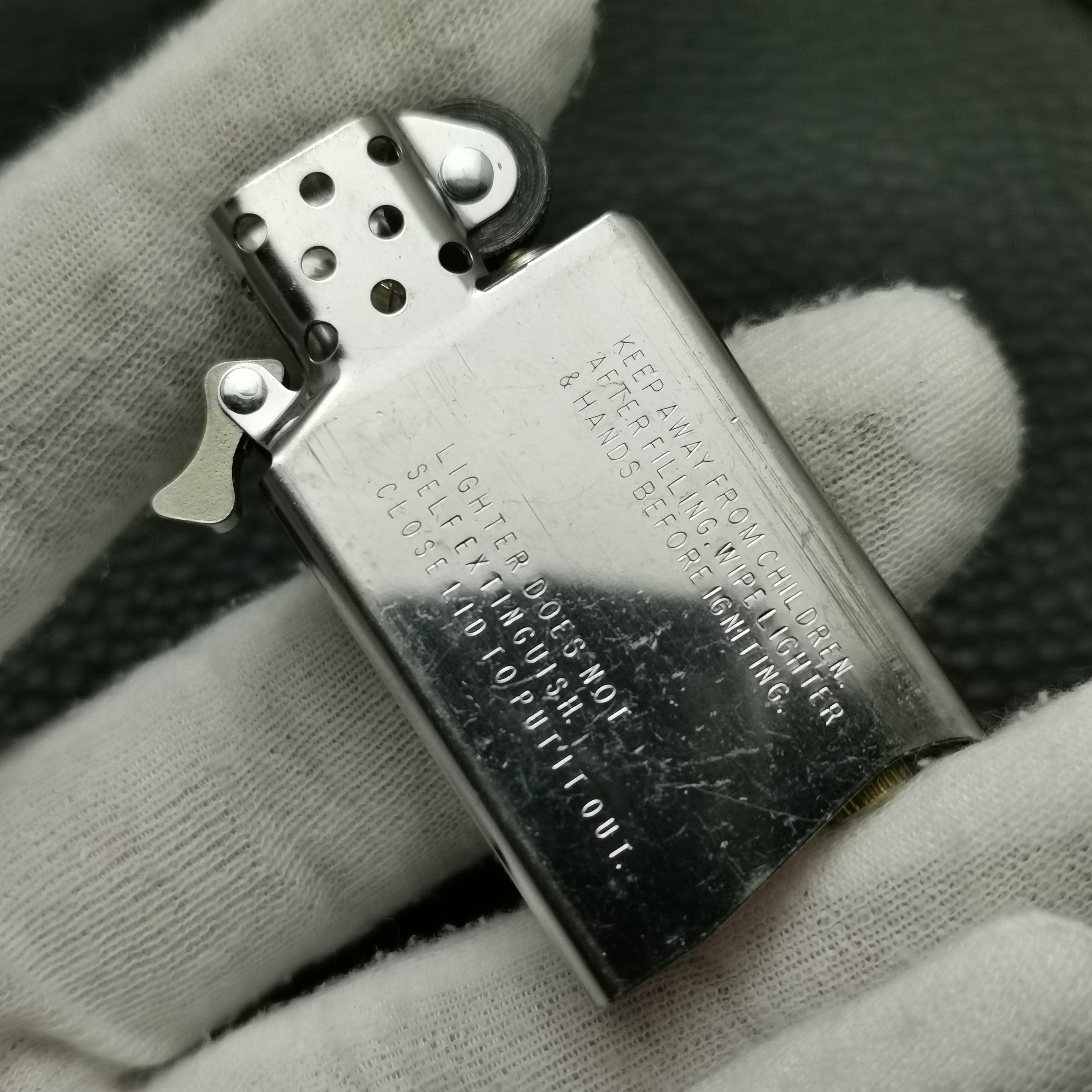 适用于ZIPPO打火机窄机/纤巧机白钢内胆/机芯银色配件图片