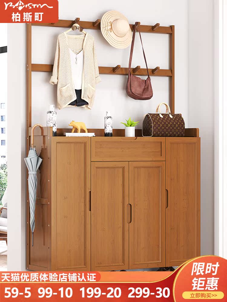 Simple shoe rack Household door large capacity multi-layer dustproof indoor good-looking economical solid wood storage shoe cabinet dormitory