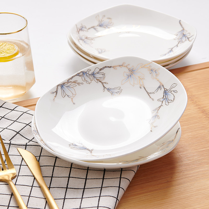 骨碟家用骨质瓷餐具简约轻薄吐骨碟凉菜碟创意陶瓷餐具微波炉可用