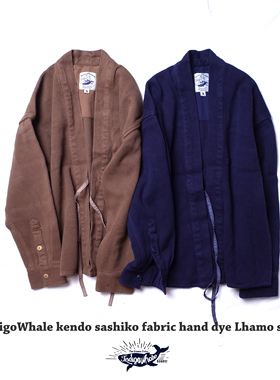 IndigoWhale鲸蓝染刺子泥染剑道Sashiko道袍衬衫薄外套Lhamo