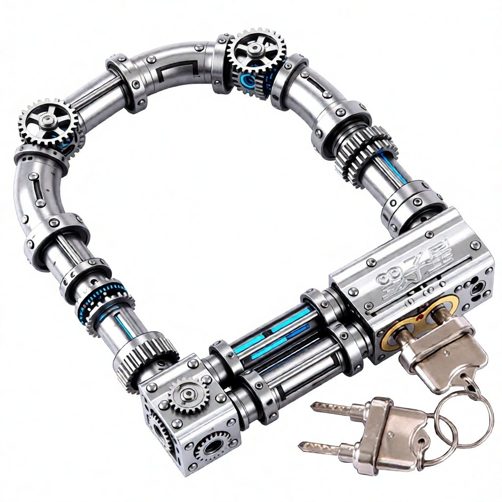 摩托车防盗锁抗液压剪双锁芯超C级双子星防水电动车大号高级U型锁