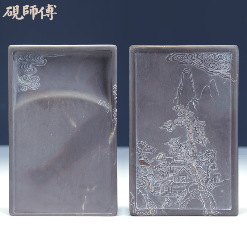 天青冻天青青花翡翠 收藏高档文房四宝送礼肇庆端砚