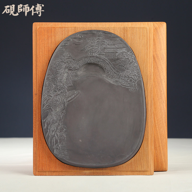 枫桥夜泊 蕉叶白天青青花  高档收藏文房四宝送礼书法用品肇庆端砚