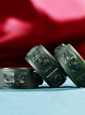 大玉坊扳指和田玉仿古纹