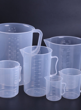塑料量杯商用带盖带刻度烧杯毫升测量杯子计量杯大容量加厚5000ml