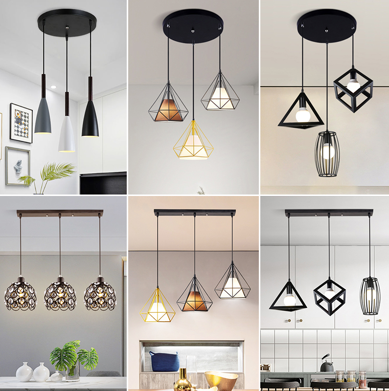 三头餐厅吊灯现代北欧