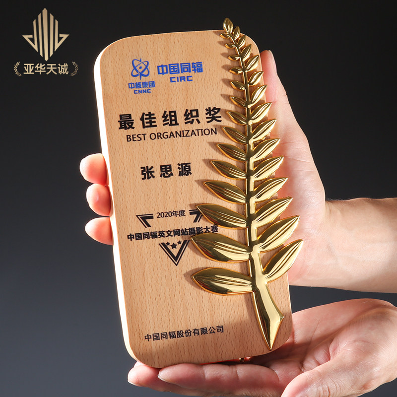 实木奖杯创意金属皇冠奖杯优秀员工比赛颁奖金银铜免刻字定制包邮