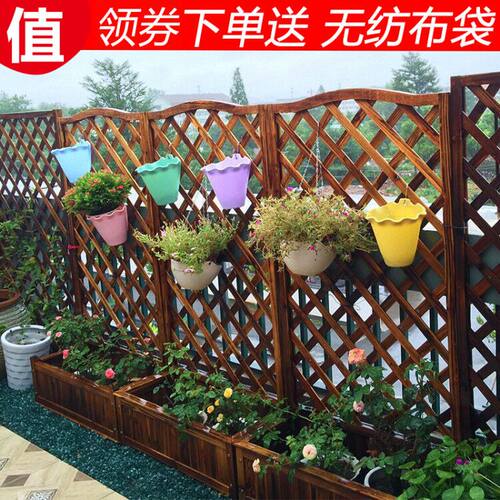 隔断爬藤网格防腐碳化壁挂花架