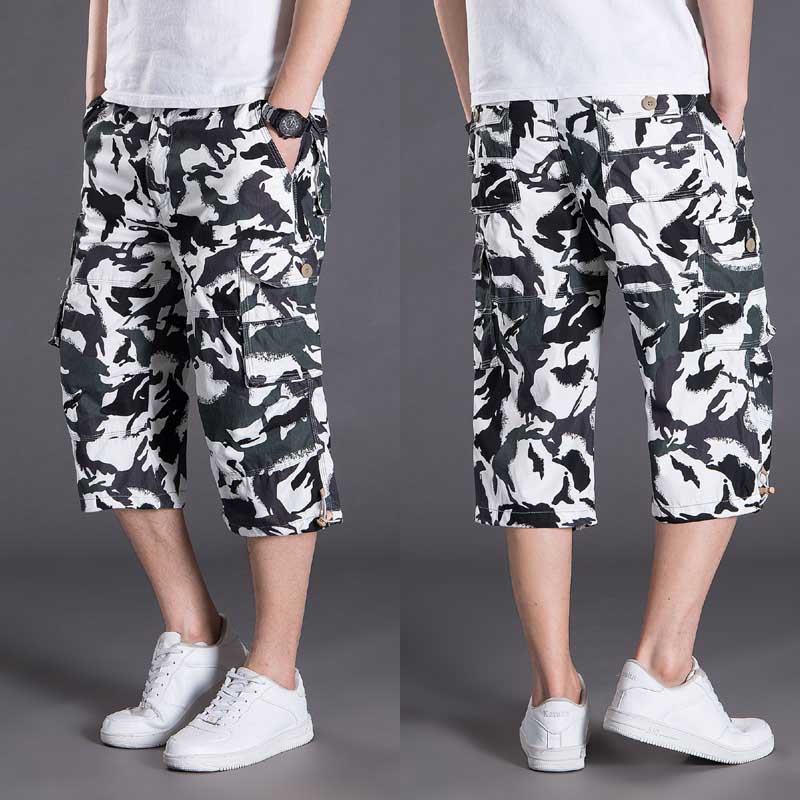 纯棉薄款运动大码工装休闲短裤