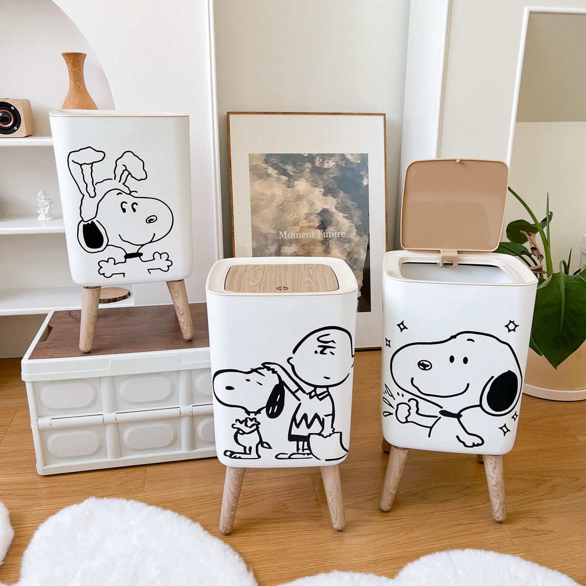 ins日式简约方形落地弹盖高脚垃圾桶卧室可爱小狗按压收纳桶落纸,家庭/个人清洁工具,垃圾桶,淘宝优惠券,粉丝福利购,淘宝优惠卷