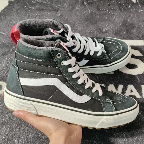 VansSk8-HiMTE深灰加绒高帮雪地滑板鞋秋冬保暖板鞋VN0A5HZY6BT