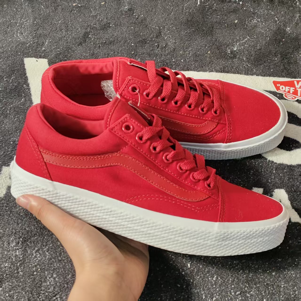 VansOldSkool红色低帮帆布鞋男女百搭复古休闲滑板鞋VN0A38G1OJU