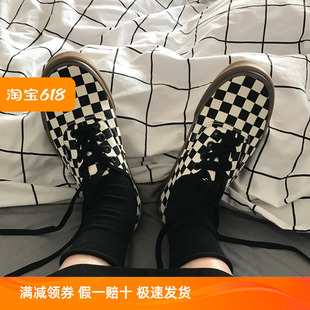 棋盘格低帮帆布板鞋 VANS生胶Authentic经典 VN0004MKIBB Sunny现货