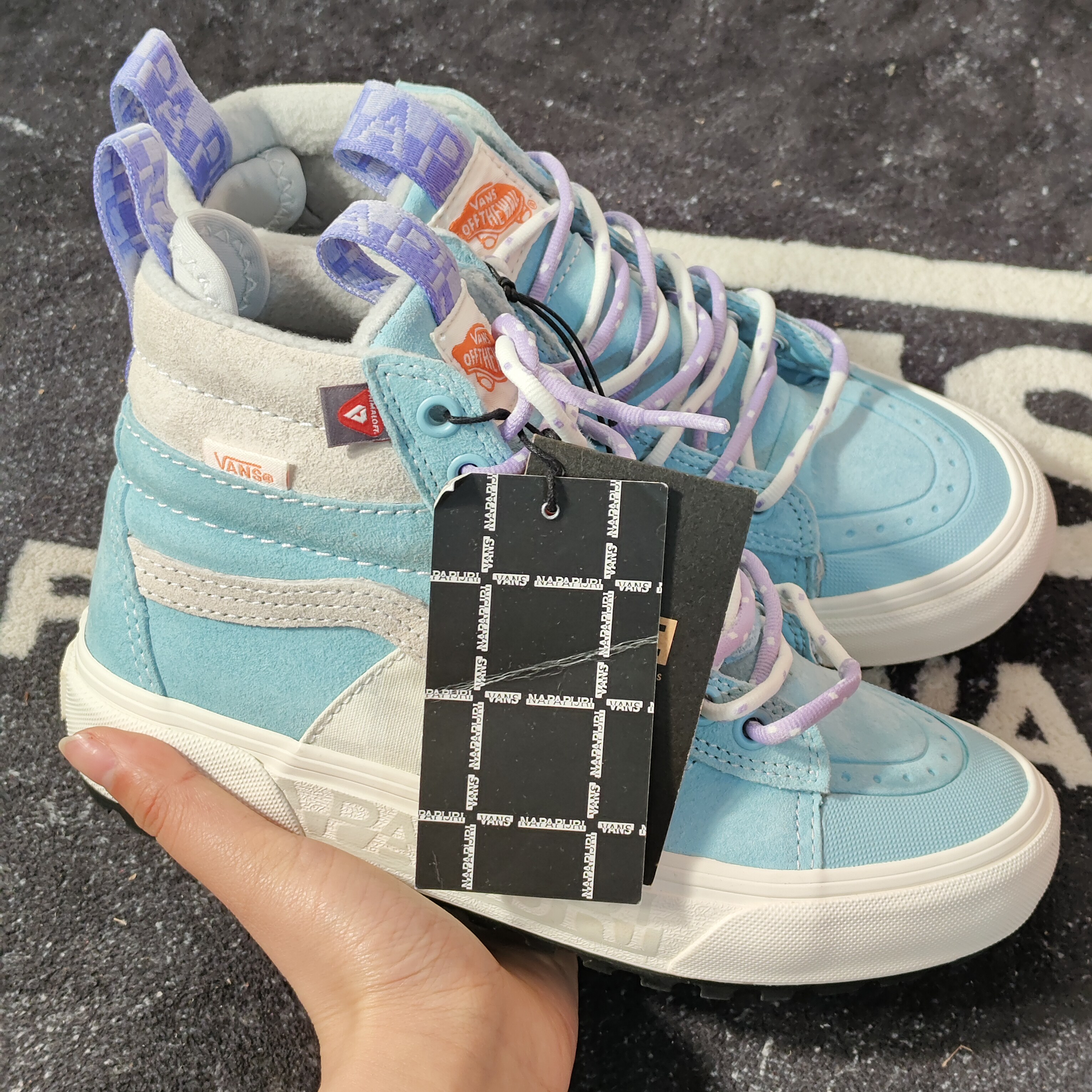 VANS x Napapijri联名浅蓝Sk8-Hi MTE高帮板鞋VN0A5HZZ97E
