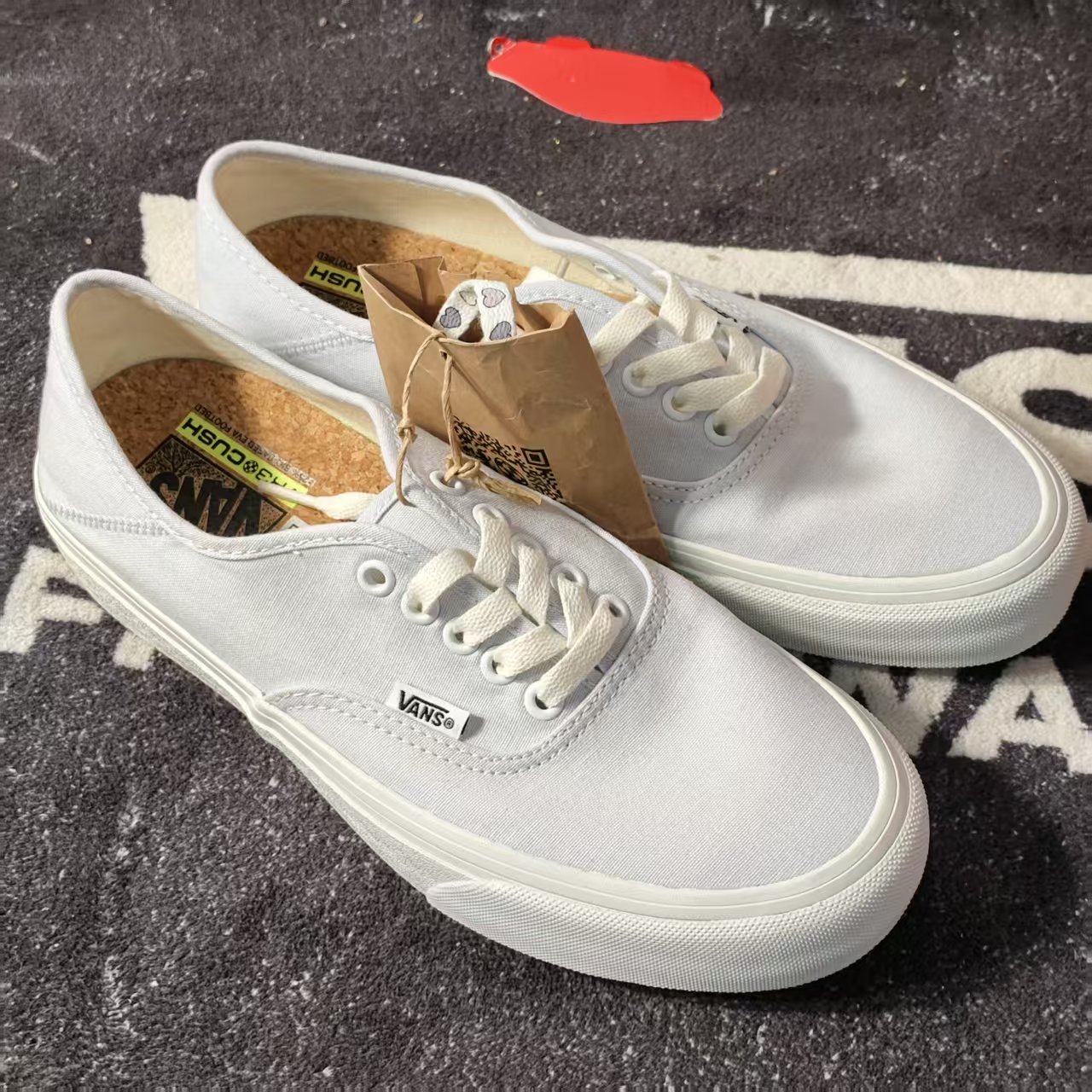 Vans Authentic浅白软木鞋垫低帮帆布鞋米白情侣板鞋VN0A4BX5BGW