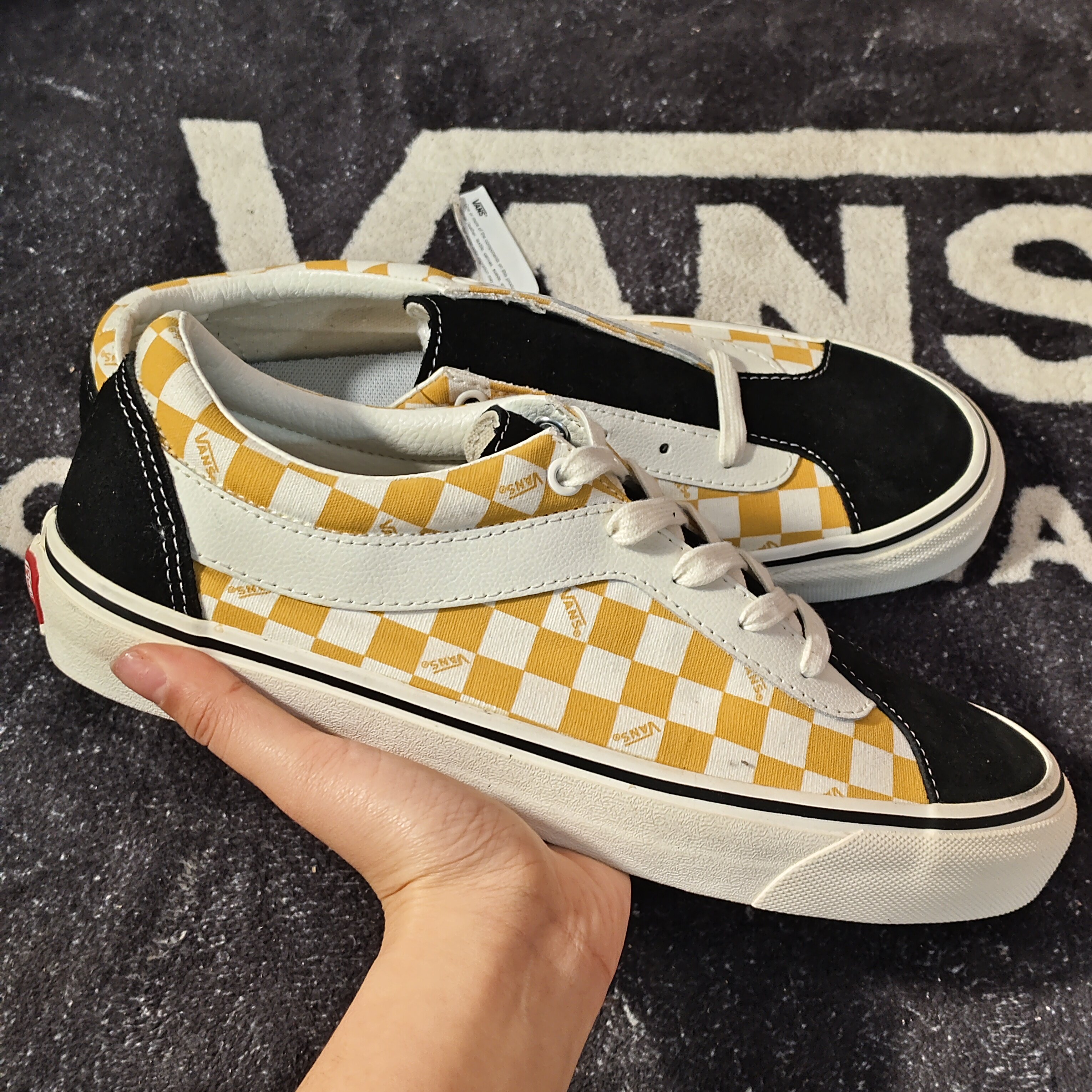 VANS范斯Bold Ni黄白棋盘格低帮帆布鞋 VN0A3WLPV0D