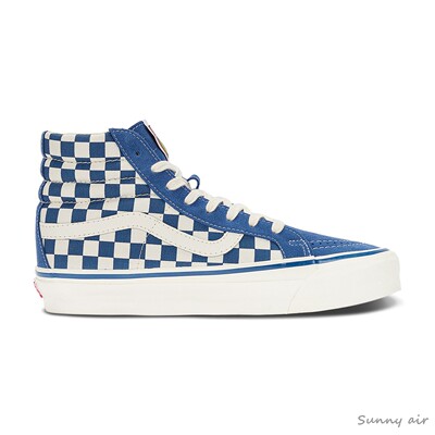 Sunny现货 VANS蓝色高帮棋盘格Sk8-Hi Reissue 38板鞋VN000CTBMBL