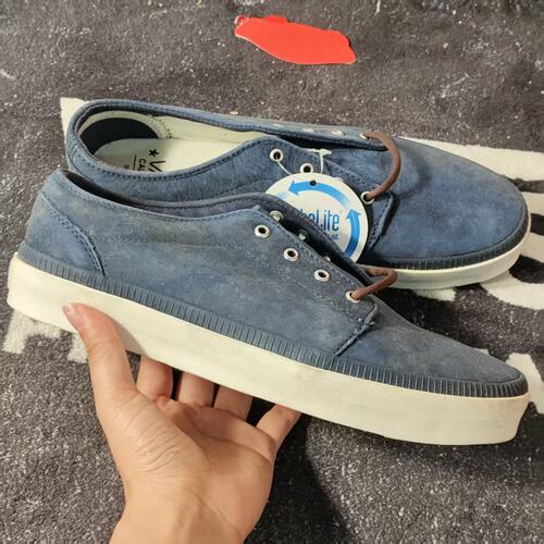 Vans深蓝翻毛皮低帮无鞋带懒人款复古厚底通勤板鞋VN000LX85OM