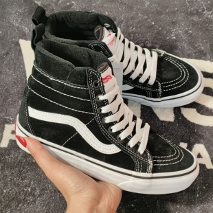 Vans Sk8-Hi 黑麂皮明线高帮板鞋 VN0A4BV7DX6男女休闲帆布鞋