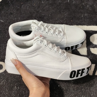 Vans Old Skool纯白厚底OFF THE WALL帆布休闲板鞋VN0A3B3UNZC