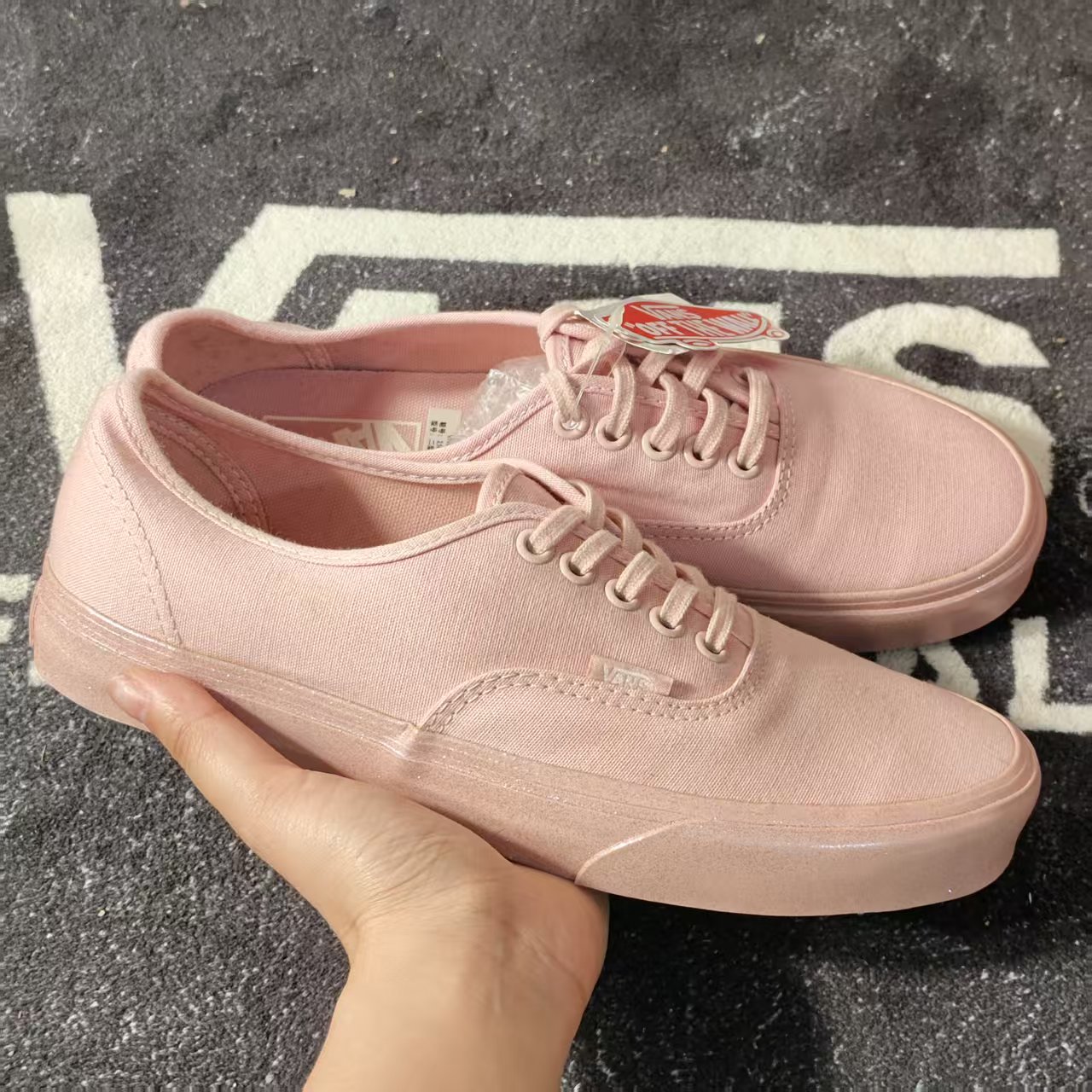 Vans Authentic浅粉全粉低帮帆布鞋少女百搭休闲板鞋VN0A38EMOF7