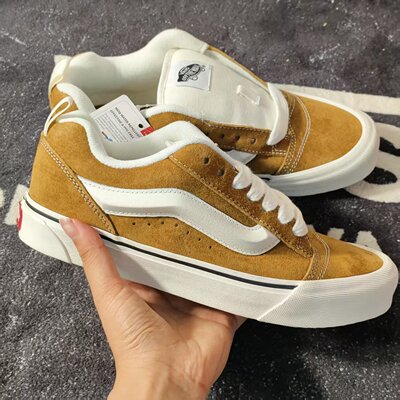 断码特价焦糖棕麂皮Vans Knu Skool面包鞋复古厚底VN000CS0BRO