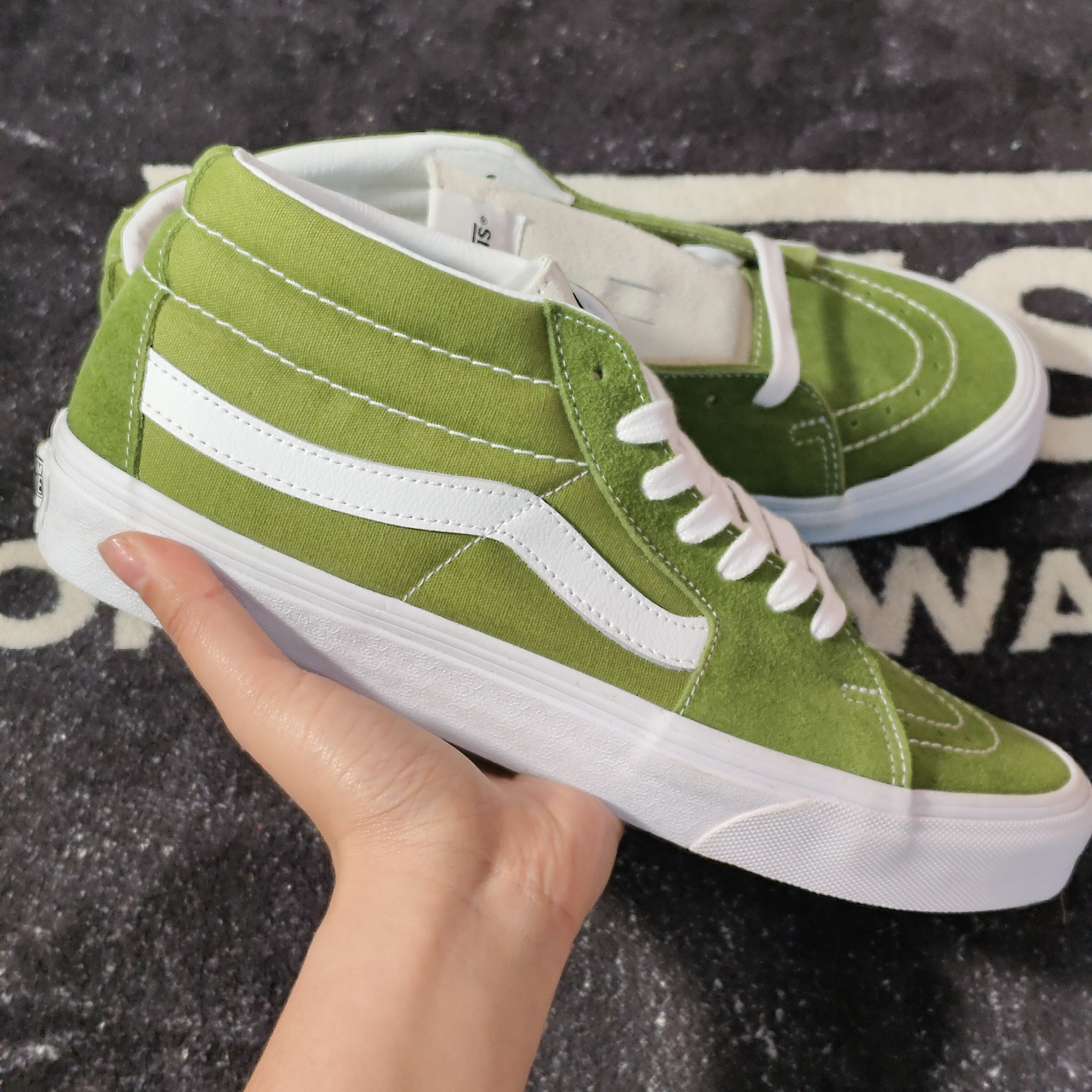 VANS范斯SK8-MID牛油果绿中帮帆布鞋 VN0A3WM3609