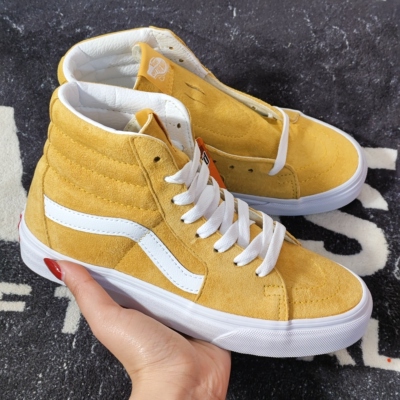 Vans Sk8-Hi 姜黄色高帮板鞋 VN0A4BV6V77 男女反毛皮休闲鞋