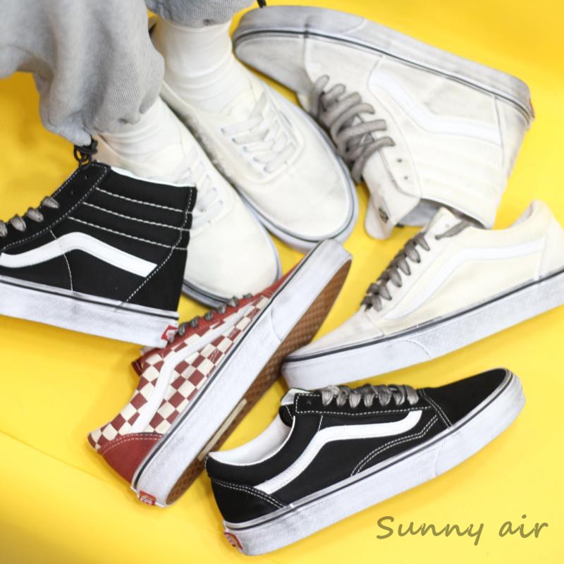 Sunny现货 VANS新款脏脏鞋OLD SKOOL低帮帆布做旧板鞋VN0007NTMCG