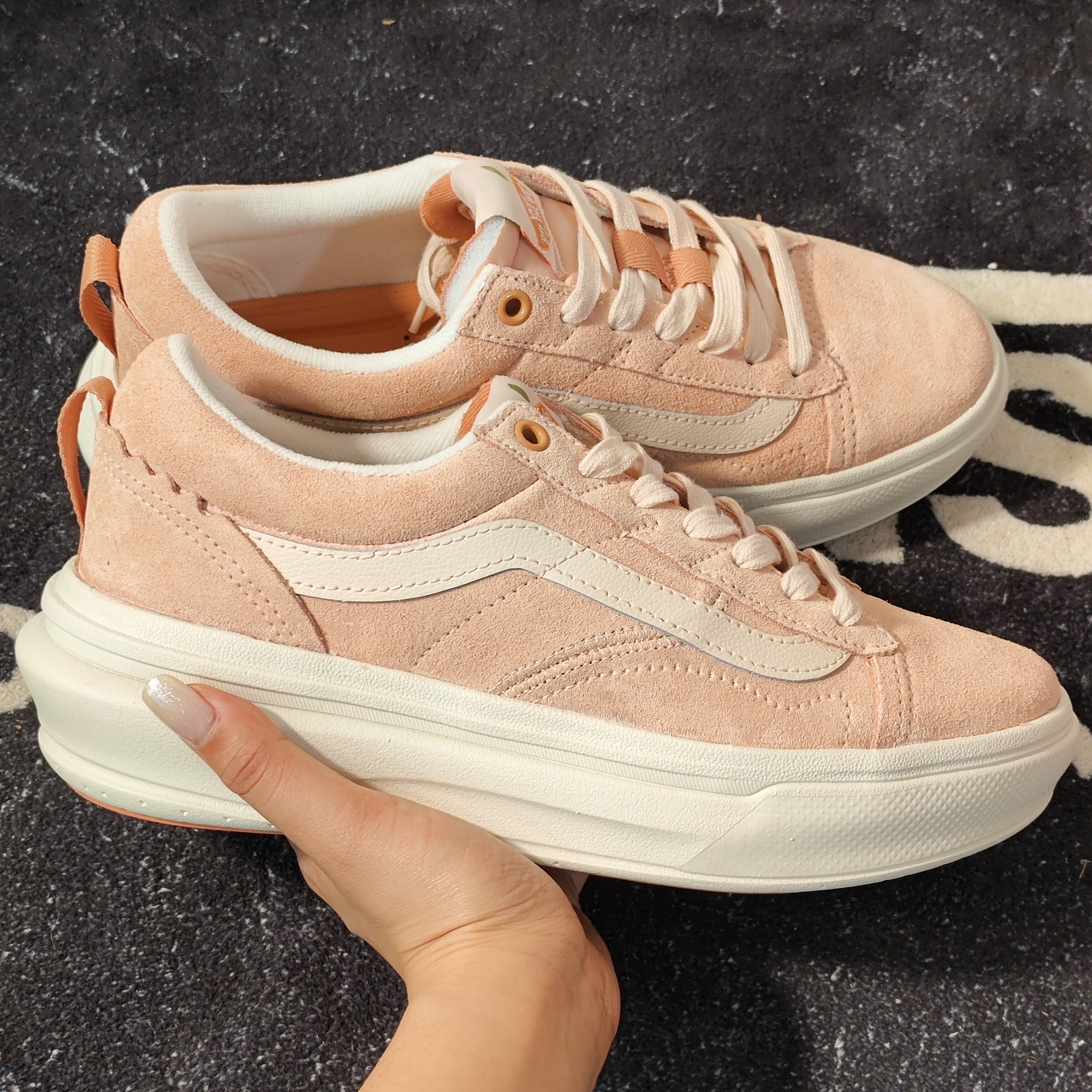 Vans Old Skool Overt CC蜜桃粉厚底增高休闲鞋 VN0005WJ448