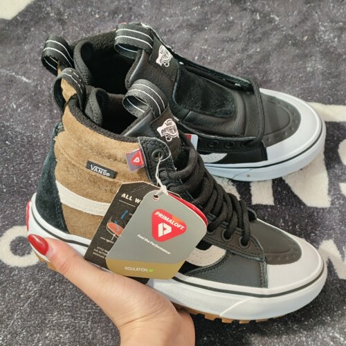 Vans Sk8-Hi MTE-1棕黑拼色加绒户外高帮保暖鞋 VN0A4P3ITUH