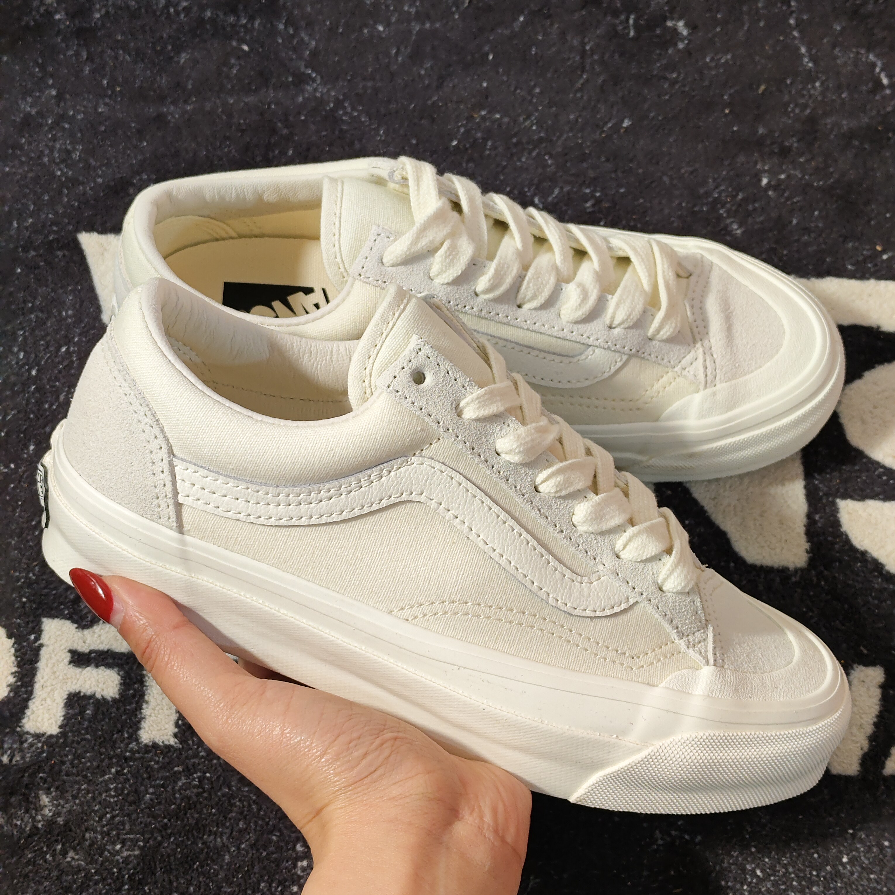 Vans Style136VR3SF米白复古低帮板鞋VN000MT6QC5男女休闲帆布鞋