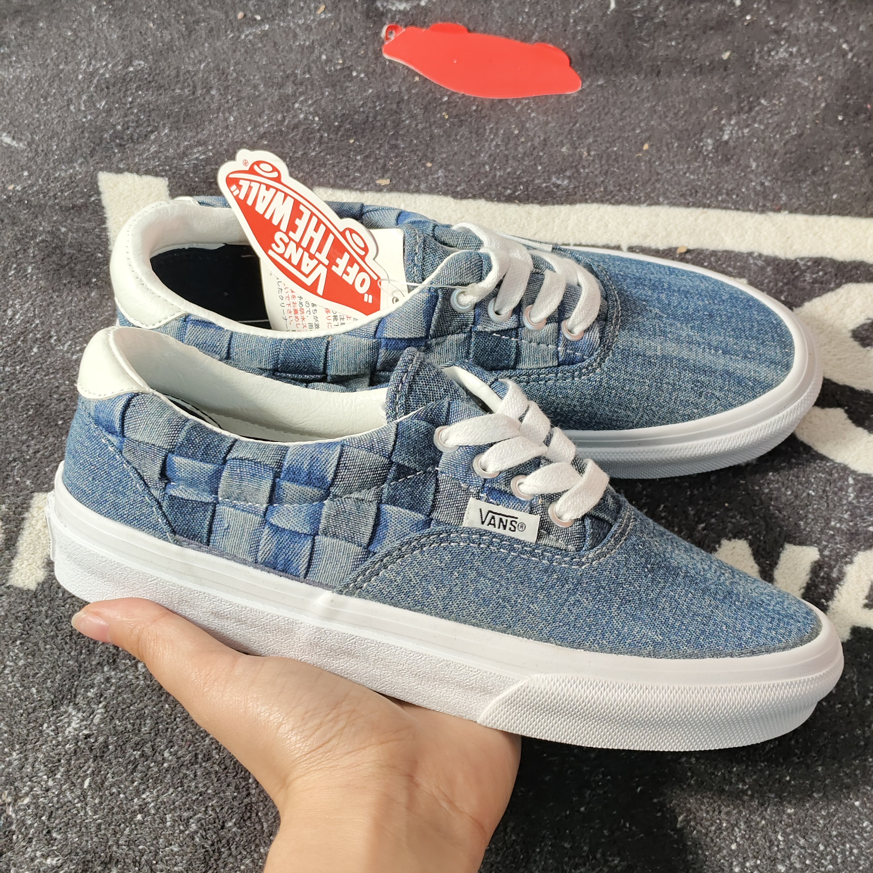 Vans Era牛仔编织棋盘格低帮帆布鞋男女复古VN0A3CYCNU3