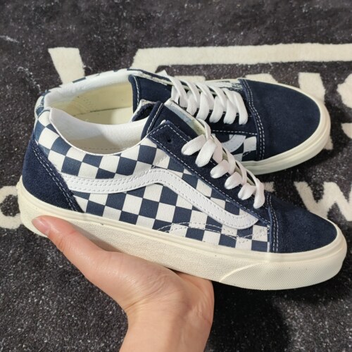 Vans Old Skool藏蓝棋盘格低帮休闲板鞋 VN0A5JMI4M0