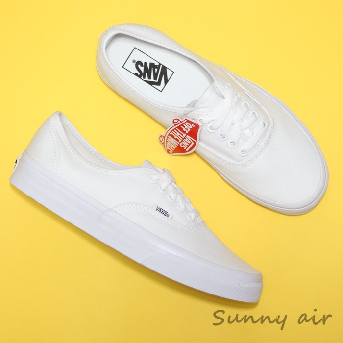 Sunny现货 VANS纯白经典男女情侣帆布Authentic小白鞋VN