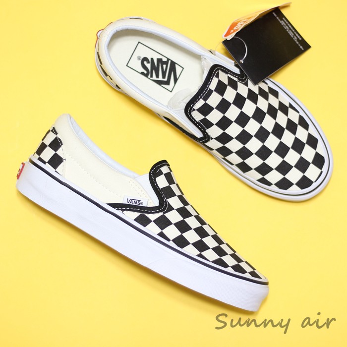 Sunny现货 VANS黑白经典棋盘格一脚蹬slip on帆布板鞋VN000EYEBWW 运动鞋new 板鞋 原图主图