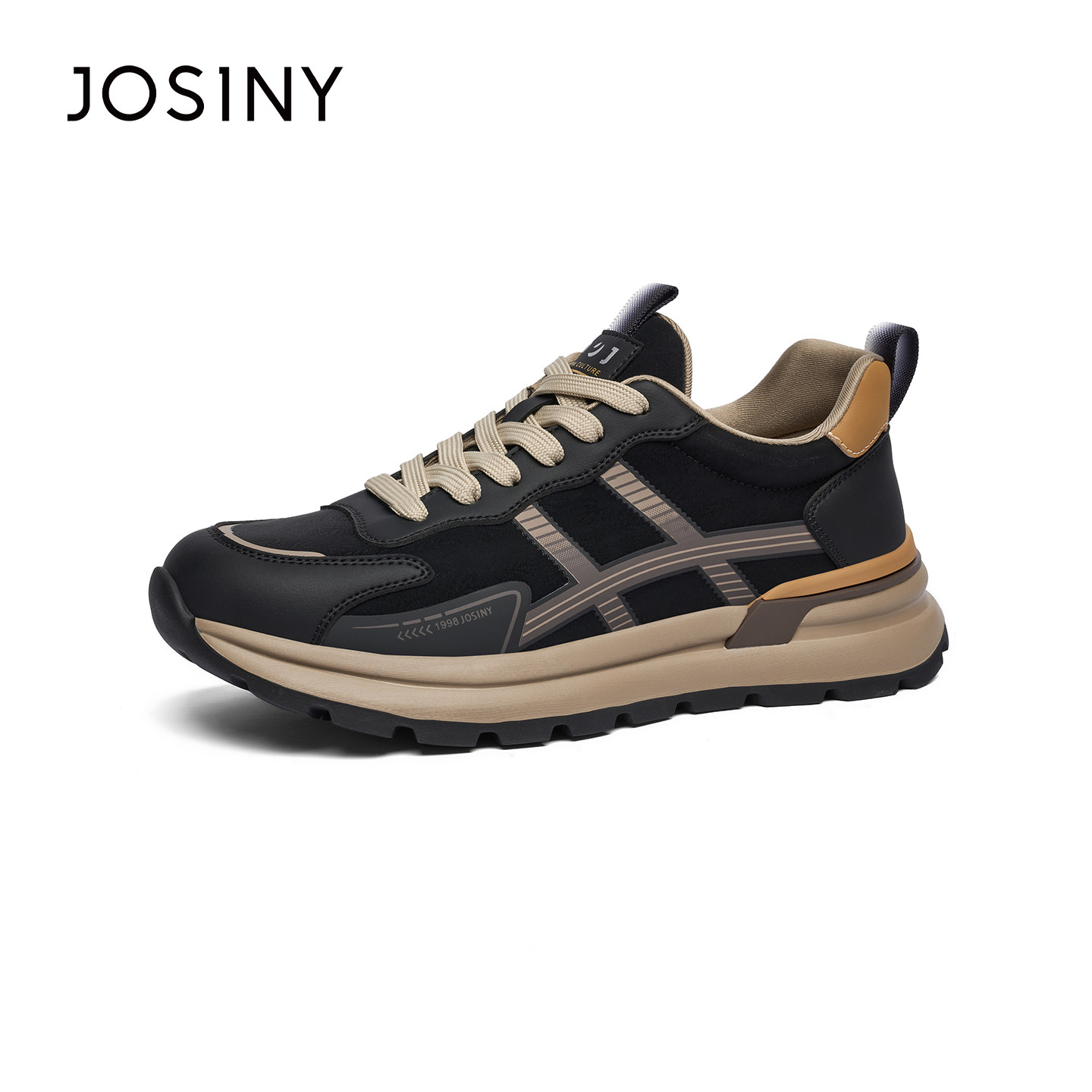 卓诗尼跑步鞋男2025秋冬新款厚底时尚运动鞋百搭简约时尚休闲板鞋,女鞋,网面鞋,淘宝优惠券,粉丝福利购,淘宝优惠卷