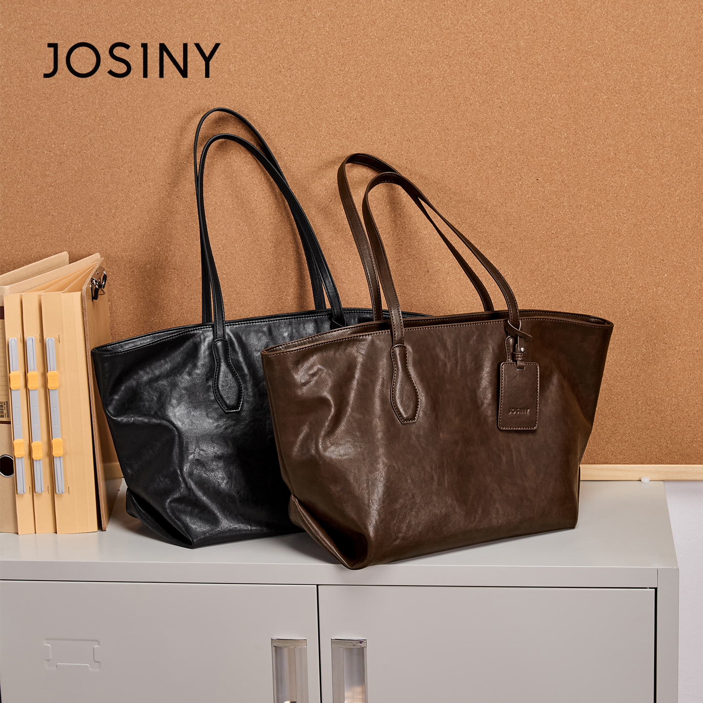 卓诗尼简约高级纯色大容量托特包