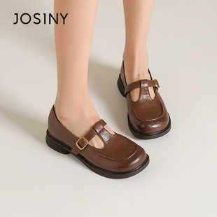 复古玛丽珍鞋 镂空学院风乐福鞋 2025年秋季 厚底单鞋 新款 卓诗尼法式