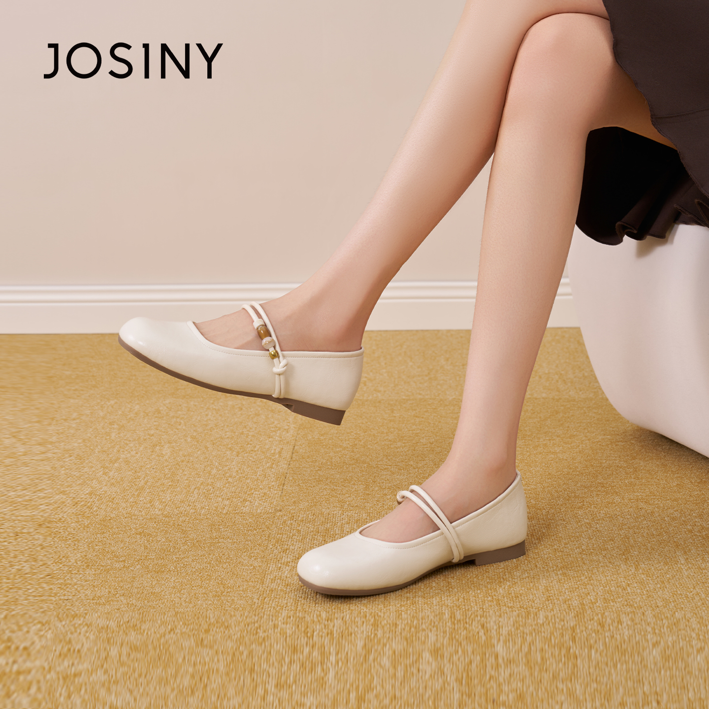 卓诗尼软底舒适小皮鞋浅口单鞋