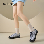 JOSINY运动风厚底户外鞋 低帮系带 女鞋 女轻便百搭休闲鞋 户外休闲鞋