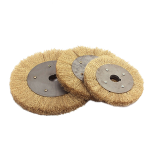 安质诚 平型钢丝轮 平行钢丝刷 平形镀铜黄钢丝轮 打磨除锈抛光轮