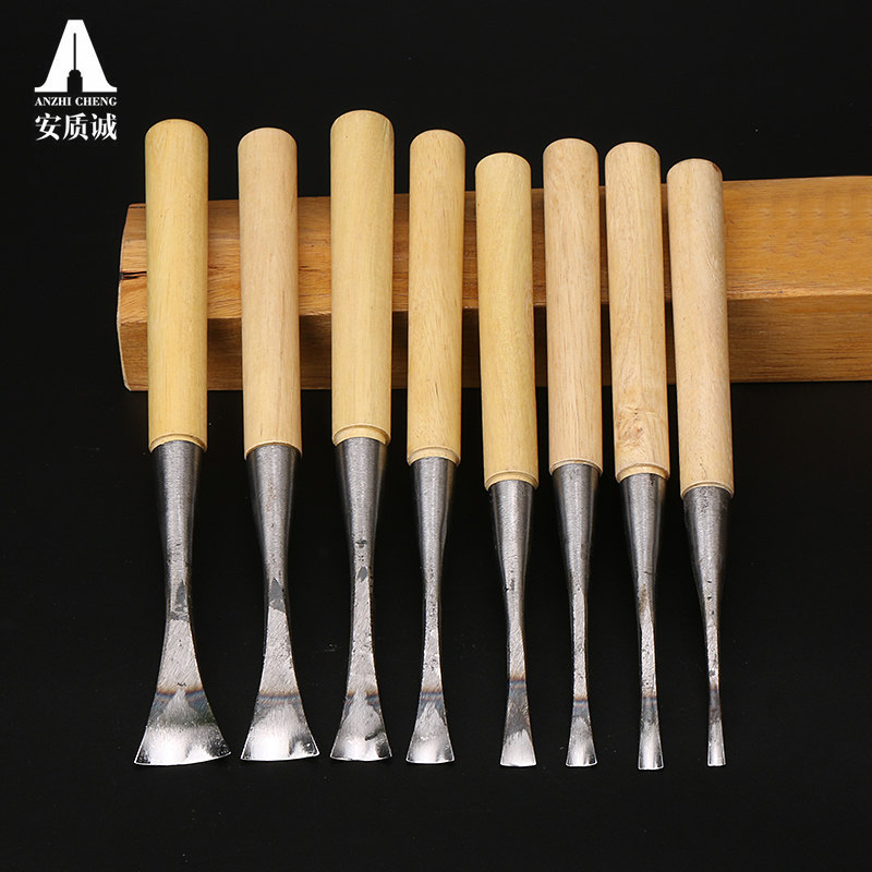 东阳雕刻刀打坯刀中圆打坯刀手工雕花凿子崖柏木根雕刻刀木工工具_虎窝淘