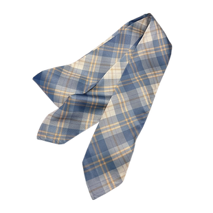 学院风JK格子少女制服小丝带领带韩版双面小领巾围巾绑包发带蓝色