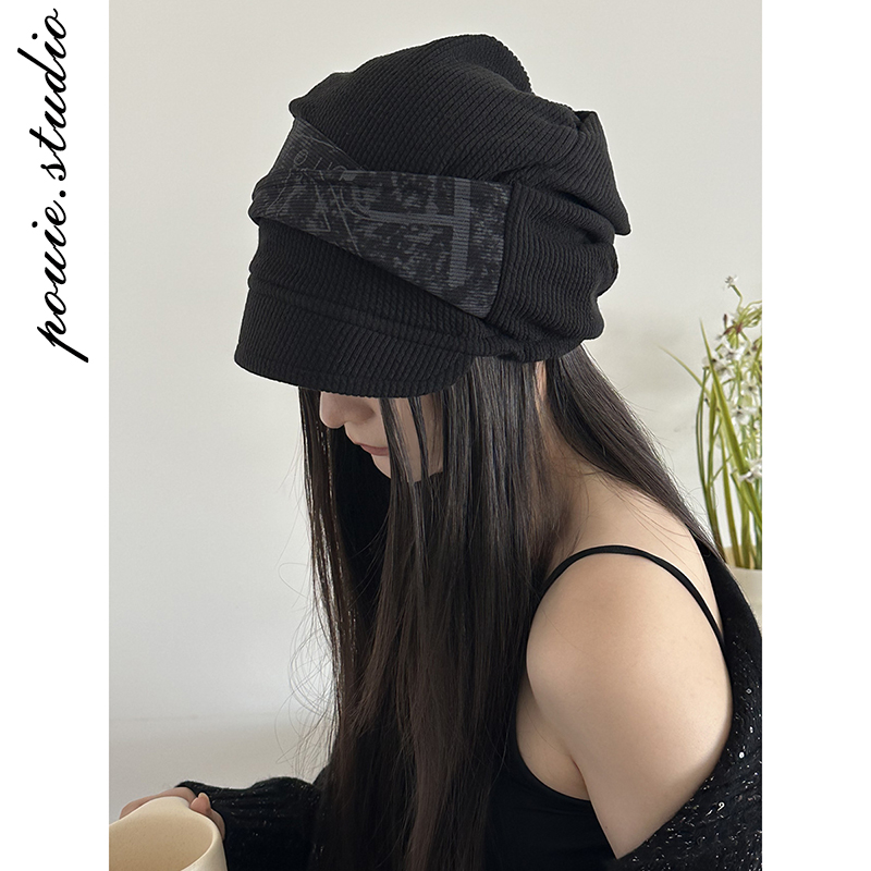 废土风扎染堆堆帽气质百搭包头帽