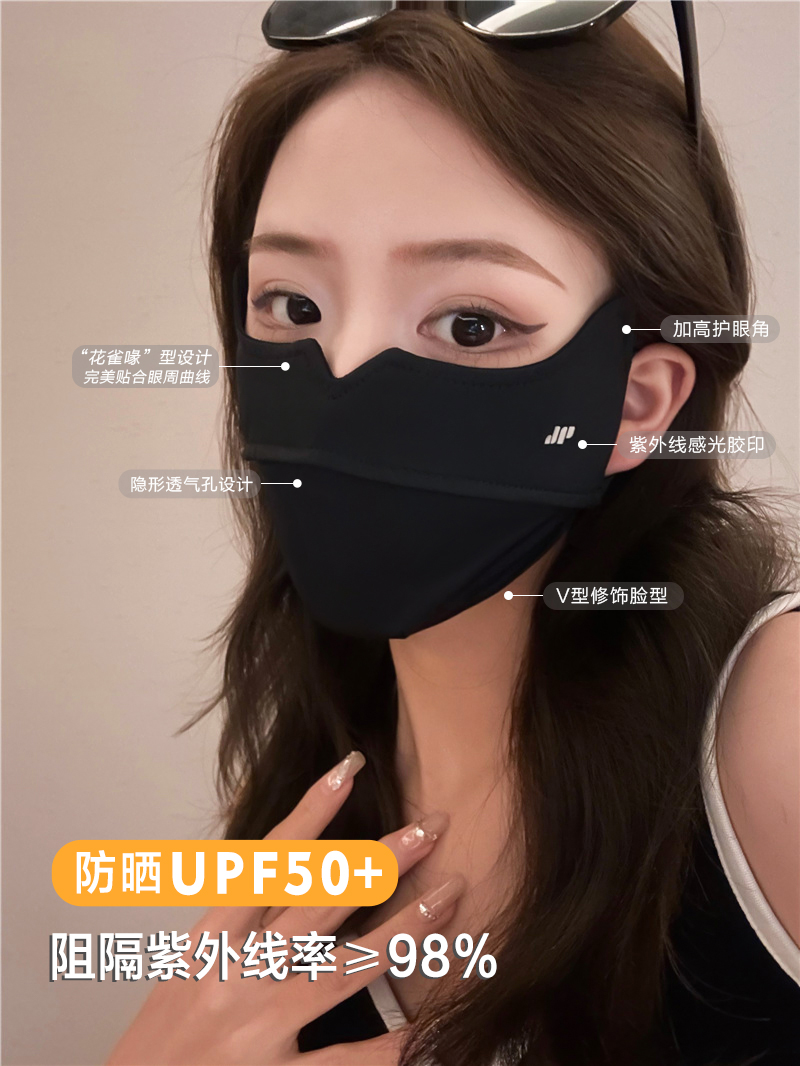 春夏新款冰丝护眼角防晒口罩面罩
